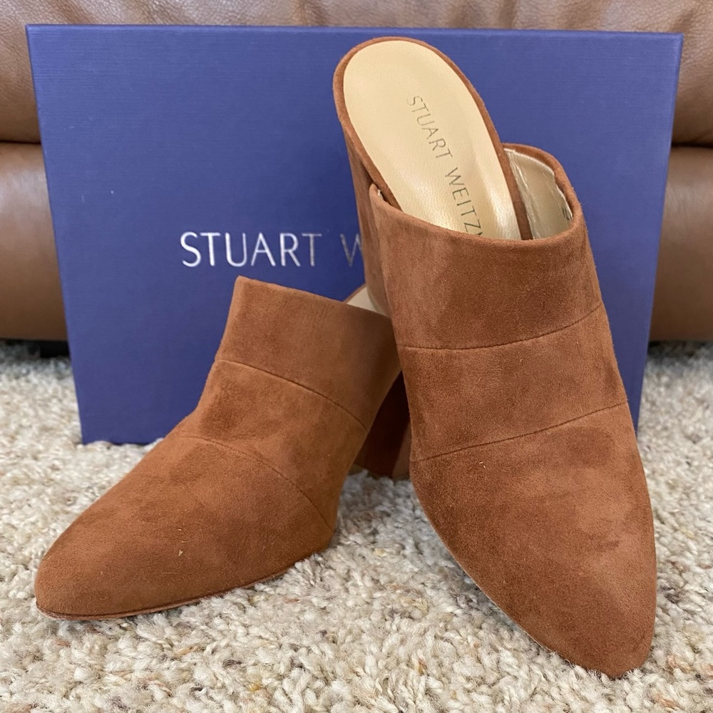 STUART WEITZMAN SUEDE MULES
